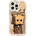 For iPhone 15 Pro Max Liquid Angel Eyes Paper Bag Man TPU Phone Case(Beige)