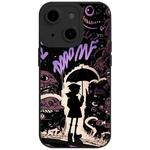 For iPhone 14 Liquid Angel Eyes Bumbershoot TPU Phone Case(Black Boy)