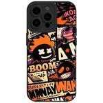 For iPhone 15 Pro Max Liquid Angel Eyes Comics TPU Phone Case(Black Bottom BOOM)