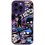 For iPhone 15 Pro Max Liquid Angel Eyes Comics TPU Phone Case(Purple Bottom COOL)