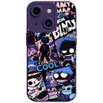 For iPhone 15 Plus Liquid Angel Eyes Comics TPU Phone Case(Purple Bottom COOL)