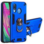 For Samsung Galaxy A40 2 in 1 Armour Series PC + TPU Protective Case with Ring Holder(Dark Blue)
