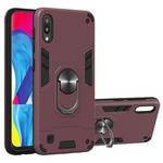 For Samsung Galaxy M10 / A10 2 in 1 Armour Series PC + TPU Protective Case with Ring Holder(Wine Red)