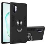 For Samsung Galaxy Note 10+ / Note 10+ 5G 2 in 1 Armour Series PC + TPU Protective Case with Ring Holder(Black)