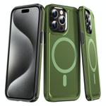 For iPhone 15 Pro Shield Armor MagSafe TPU Hybrid PC Phone Case(Grass Green)