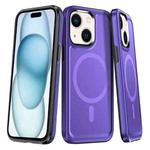 For iPhone 15 Plus Shield Armor MagSafe TPU Hybrid PC Phone Case(Purple)