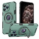 For iPhone 11 Pro Max MagSafe Magnetic Holder Phone Case(Green)
