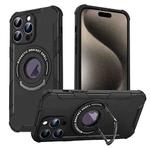 For iPhone 15 Pro MagSafe Magnetic Holder Phone Case(Black)