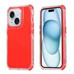 For iPhone 15 Dreamland 3 in 1 Solid Color Transparent Frame PC + TPU Phone Case(Red)