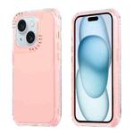 For iPhone 15 Plus Dreamland 3 in 1 Solid Color Transparent Frame PC + TPU Phone Case(Pink)
