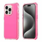 For iPhone 15 Pro Dreamland 3 in 1 Solid Color Transparent Frame PC + TPU Phone Case(Rose Red)