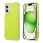 For iPhone 16 Plus Dreamland 3 in 1 Solid Color Transparent Frame PC + TPU Phone Case(Fluorescent Green)