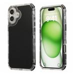 For iPhone 16 Dreamland 3 in 1 Solid Color Transparent Frame PC + TPU Phone Case(Black)