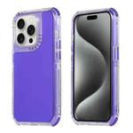 For iPhone 15 Pro Dreamland 3 in 1 Clear Color Transparent Frame PC + TPU Phone Case(Purple)