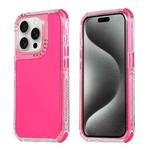 For iPhone 15 Pro Dreamland 3 in 1 Clear Color Transparent Frame PC + TPU Phone Case(Rose Red)