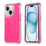 For iPhone 15 Dreamland 3 in 1 Clear Color Transparent Frame PC + TPU Phone Case(Rose Red)