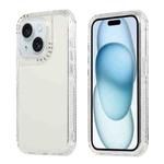 For iPhone 15 Dreamland 3 in 1 Clear Color Transparent Frame PC + TPU Phone Case(White)