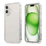 For iPhone 16 Dreamland 3 in 1 Clear Color Transparent Frame PC + TPU Phone Case(White)