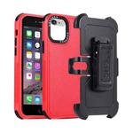 For iPhone 6 Plus / 7 Plus / 8 Plus 3 in 1 PC + TPU Sliding Sleeve Phone Case(Red+Black)