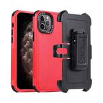 For iPhone 11 Pro Max 3 in 1 PC + TPU Sliding Sleeve Phone Case(Red+Black)