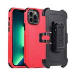 For iPhone 13 Pro Max 3 in 1 PC + TPU Sliding Sleeve Phone Case(Red+Black)