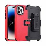 For iPhone 14 Pro 3 in 1 PC + TPU Sliding Sleeve Phone Case(Red+Black)