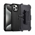 For iPhone 15 Pro 3 in 1 PC + TPU Sliding Sleeve Phone Case(Black)