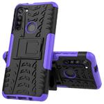 For Motorola Moto G8 / Moto G Fast Tire Texture Shockproof TPU+PC Protective Case with Holder(Purple)