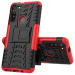 For Motorola Moto G8 / Moto G Fast Tire Texture Shockproof TPU+PC Protective Case with Holder(Red)