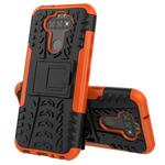 For LG K31 Tire Texture Shockproof TPU+PC Protective Case with Holder(Orange)