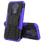 For LG K31 Tire Texture Shockproof TPU+PC Protective Case with Holder(Purple)