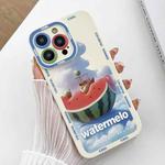 For iPhone 15 Pro Max Liquid Angel Eyes Dopamine TPU Phone Case(Watermelon Boat)