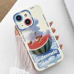 For iPhone 14 Plus Liquid Angel Eyes Dopamine TPU Phone Case(Watermelon Boat)