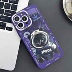 For iPhone 13 Pro Max Liquid Angel Eyes Little Black Cat TPU Phone Case(Purple)