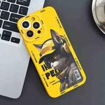 For iPhone 13 Pro Liquid Angel Eyes Little Black Cat TPU Phone Case(Yellow)