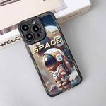 For iPhone 13 Pro Liquid Angel Eyes Giant Astronaut TPU Phone Case(Black)