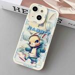 For iPhone 14 Plus Liquid Angel Eyes Hip Hop Rabbit TPU Phone Case(Beige)