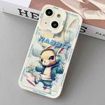 For iPhone 14 Liquid Angel Eyes Hip Hop Rabbit TPU Phone Case(Beige)