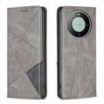 For Huawei Mate 60 Rhombus Texture Magnetic Leather Phone Case(Grey)