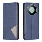 For Huawei Mate 60 Rhombus Texture Magnetic Leather Phone Case(Blue)