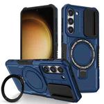 For Samsung Galaxy S23+ 5G Sliding Camshield Magsafe Holder TPU Hybrid PC Phone Case(Royal Blue)