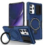 For Samsung Galaxy Note20 Ultra Sliding Camshield Magsafe Holder TPU Hybrid PC Phone Case(Royal Blue)