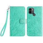 For Xiaomi Redmi A1+ / A2+ Tree Birds Embossed Pattern Leather Phone Case(Green)