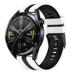 For Huawei Watch GT 3 / GT 3 Pro Vertical Two Color Silicone Watch Band(White+Black)