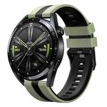 For Huawei Watch GT 3 / GT 3 Pro Vertical Two Color Silicone Watch Band(Mint Green+Black)