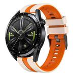 For Huawei Watch GT 3 / GT 3 Pro Vertical Two Color Silicone Watch Band(Starlight+Orange)