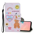 For Samsung Galaxy S20 Colored Drawing Pattern Horizontal Flip Leather Case with Holder & Card Slots & Wallet & Lanyard(Smiling Bear)