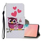 For Samsung Galaxy S10 Colored Drawing Pattern Horizontal Flip Leather Case with Holder & Card Slots & Wallet & Lanyard(Owl Family)