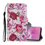 For Samsung Galaxy S10+ Colored Drawing Pattern Horizontal Flip Leather Case with Holder & Card Slots & Wallet & Lanyard(Peonies)