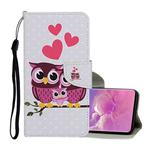 For Samsung Galaxy S10+ Colored Drawing Pattern Horizontal Flip Leather Case with Holder & Card Slots & Wallet & Lanyard(Owl Family)